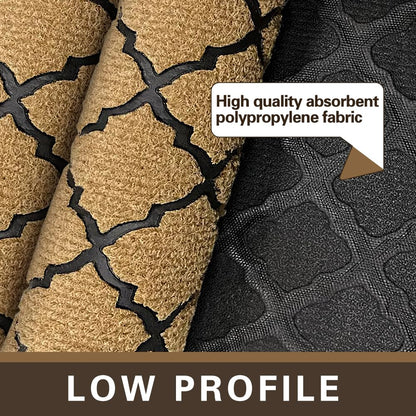 Qingbei Rina Outdoor Mats for Front Door,40x70cm Heavy Duty Front Door Mat Outside Non Slip Washable,Entrance Door Mats,Waterproof Rubber Back Door Mat
