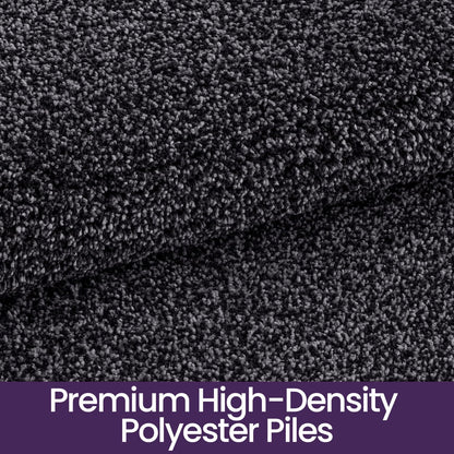 DEXI Dirt Trapper Door Mat Indoor, Non-slip Doormats Inside, Machine Washable, Super Absorbent Entrance Mats Soft Floor Carpet Rug, 50 x 80 cm, Black-Grey
