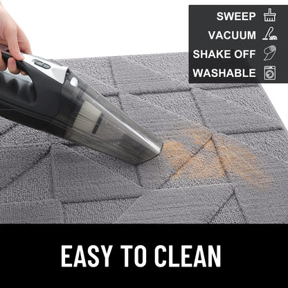 Homaxy Door Mats Indoor, 60 X 90 cm, Machine Washable Inside Door Mat, Dirt Trapper Soft Doormats, Super Absorbent Entrance Rug, Non-slip Floor Mat For Front Back Door, Pets and Dogs (Grey)