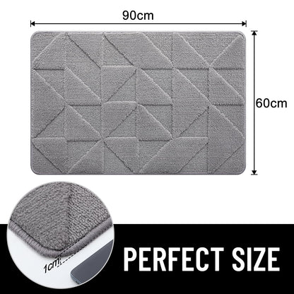 Homaxy Door Mats Indoor, 60 X 90 cm, Machine Washable Inside Door Mat, Dirt Trapper Soft Doormats, Super Absorbent Entrance Rug, Non-slip Floor Mat For Front Back Door, Pets and Dogs (Grey)