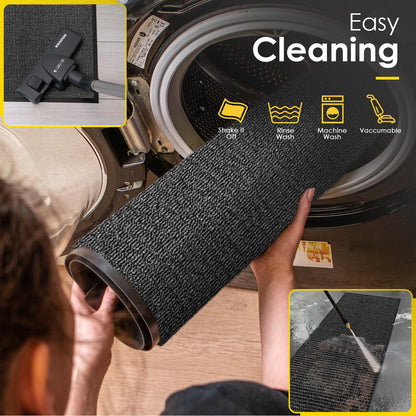 BLADO Door Mat Barrier Mat Non Slip Rubber Mats Washable Heavy Duty | Floor Mats Kitchen Rugs Dirt Trapper Doormat Entrance Rug Shoes Scraper Super Absorbent Carpet (40cm x 60cm, Anthracite)
