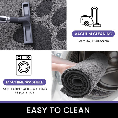 Oiilores Dirt Trapper Door Mat Indoor 50 x 80 cm, Non-Slip Washable Rug, Low-Profile Inside Doormats for Entryway, Super Absorbent Dog Mats for Muddy Paws, Grey