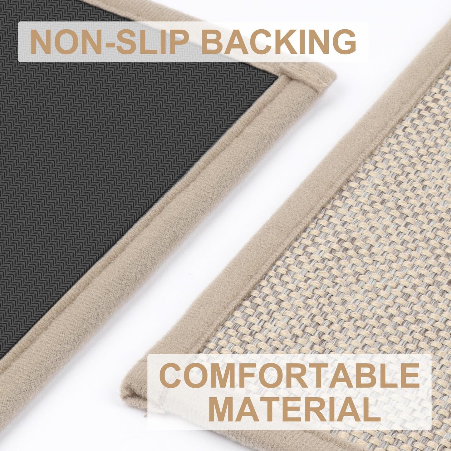 LEKEEPGO Door Mat 43 x 75 cm, Non Slip Door Mat Indoor Entrance, Rubber Backing Indoor Door mats Washable Absorbent Low-Profile Doormat Front Entryway Entry Resist Dirt Inside Door Mats, Khaki