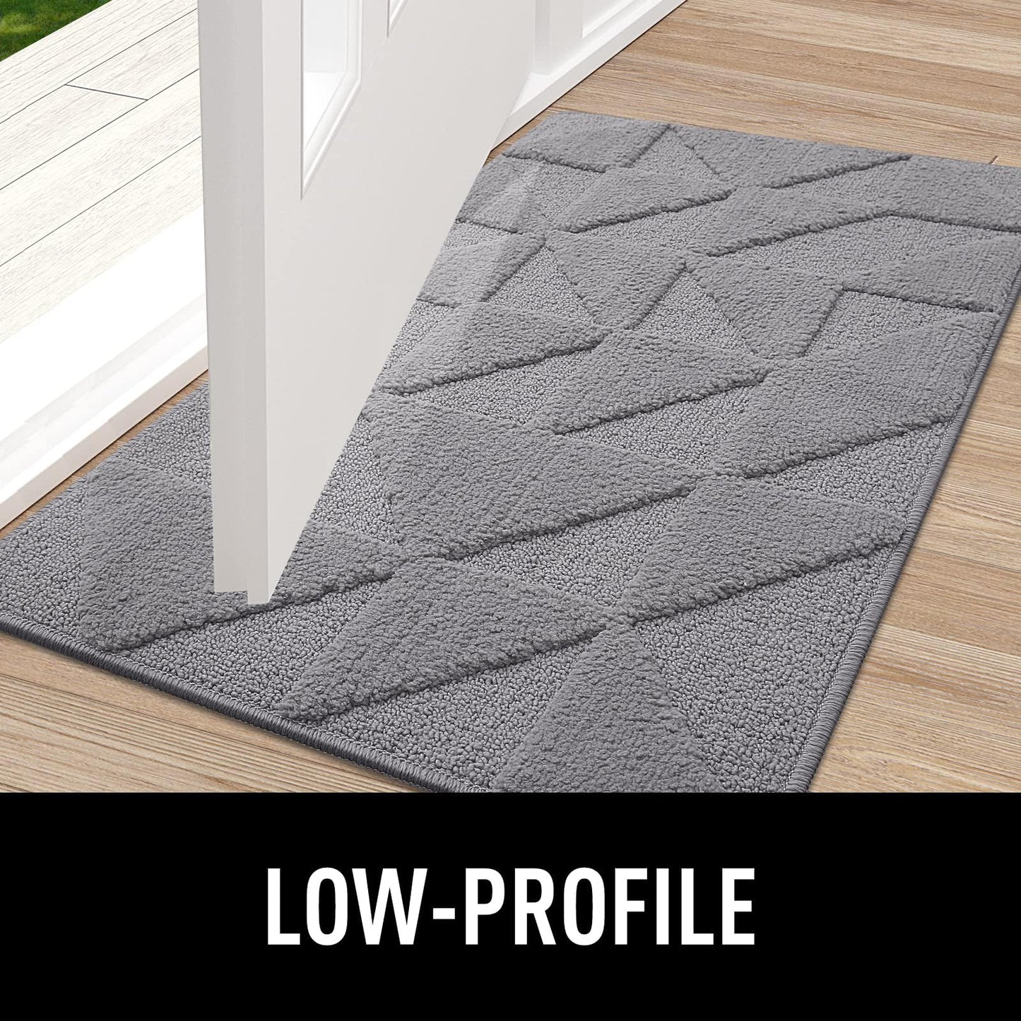 Homaxy Door Mats Indoor, 60 X 90 cm, Machine Washable Inside Door Mat, Dirt Trapper Soft Doormats, Super Absorbent Entrance Rug, Non-slip Floor Mat For Front Back Door, Pets and Dogs (Grey)